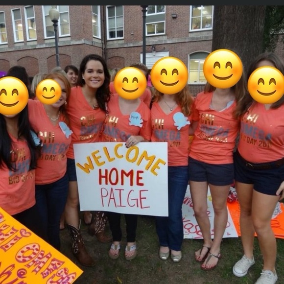 EUC Women’s Chi Omega XO Sorority Bid Day T-Shirt American Apparel Size Small - Picture 5 of 7